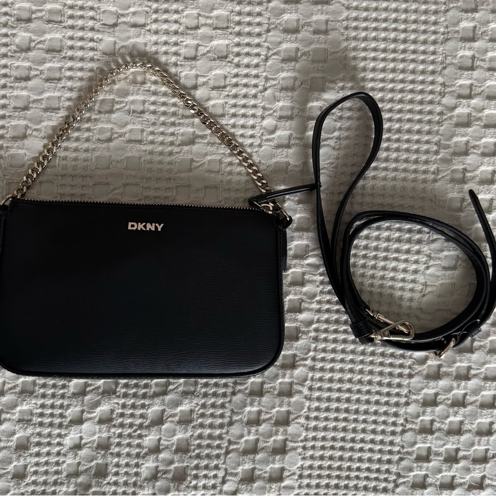 DKNY Black Crossbody Bag with Chain Strap